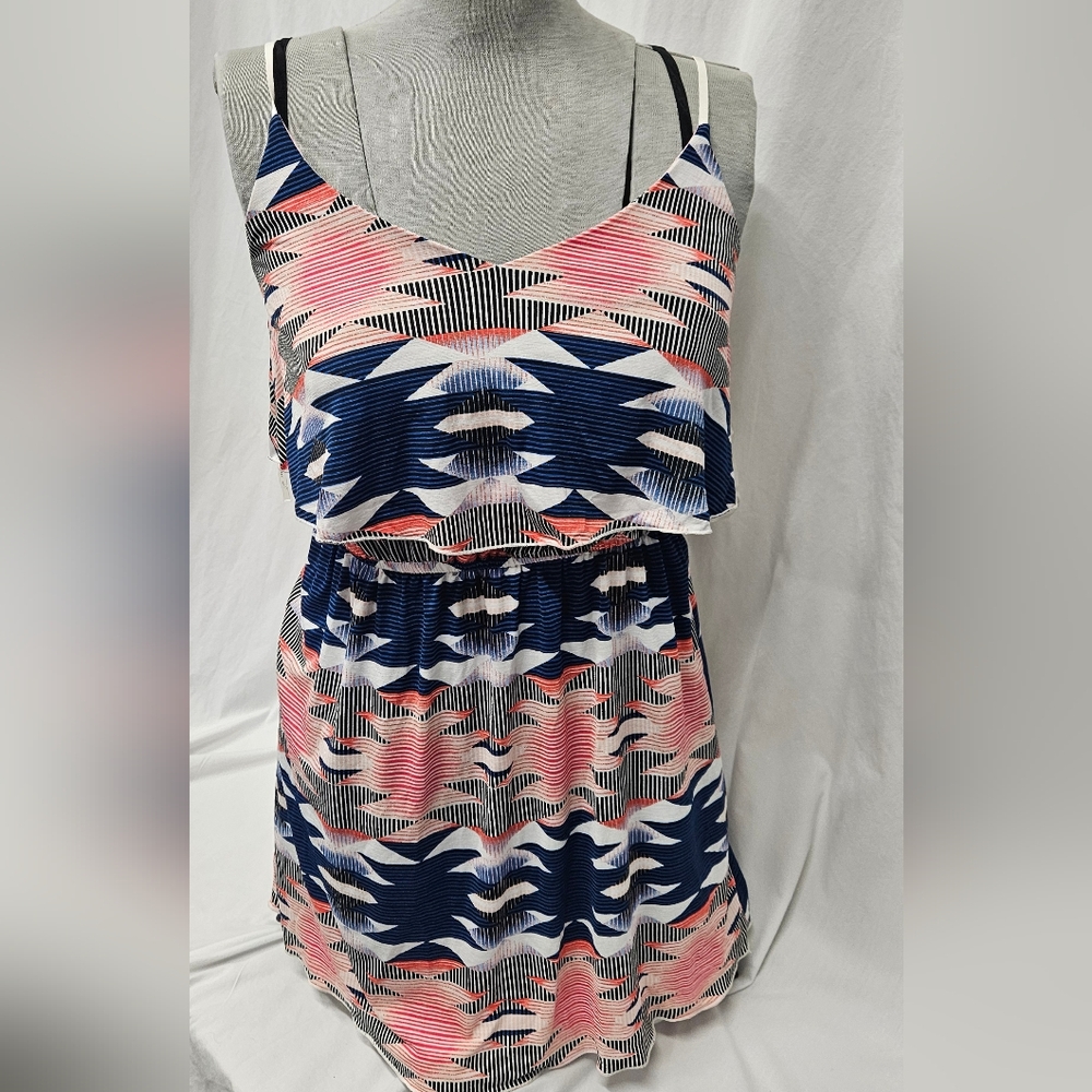 Trixxi Pink and Blue Patterned Dress